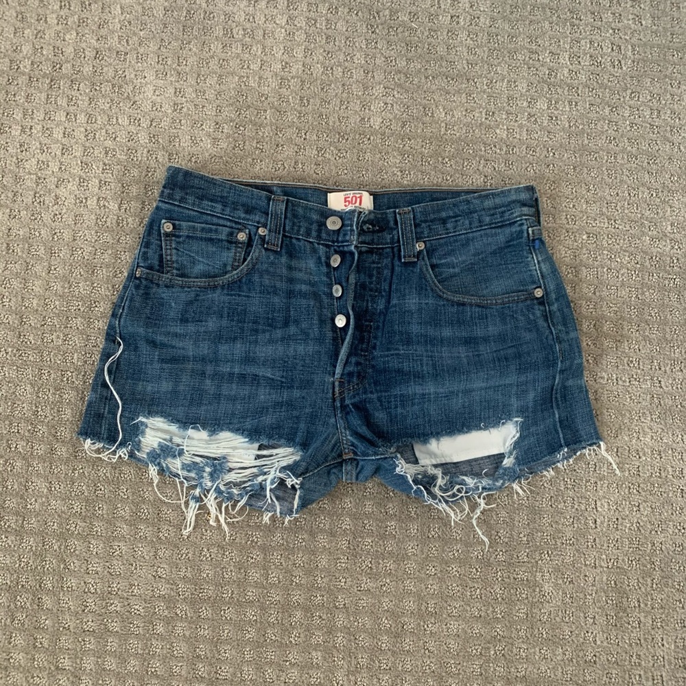 Levi’s distressed shorts